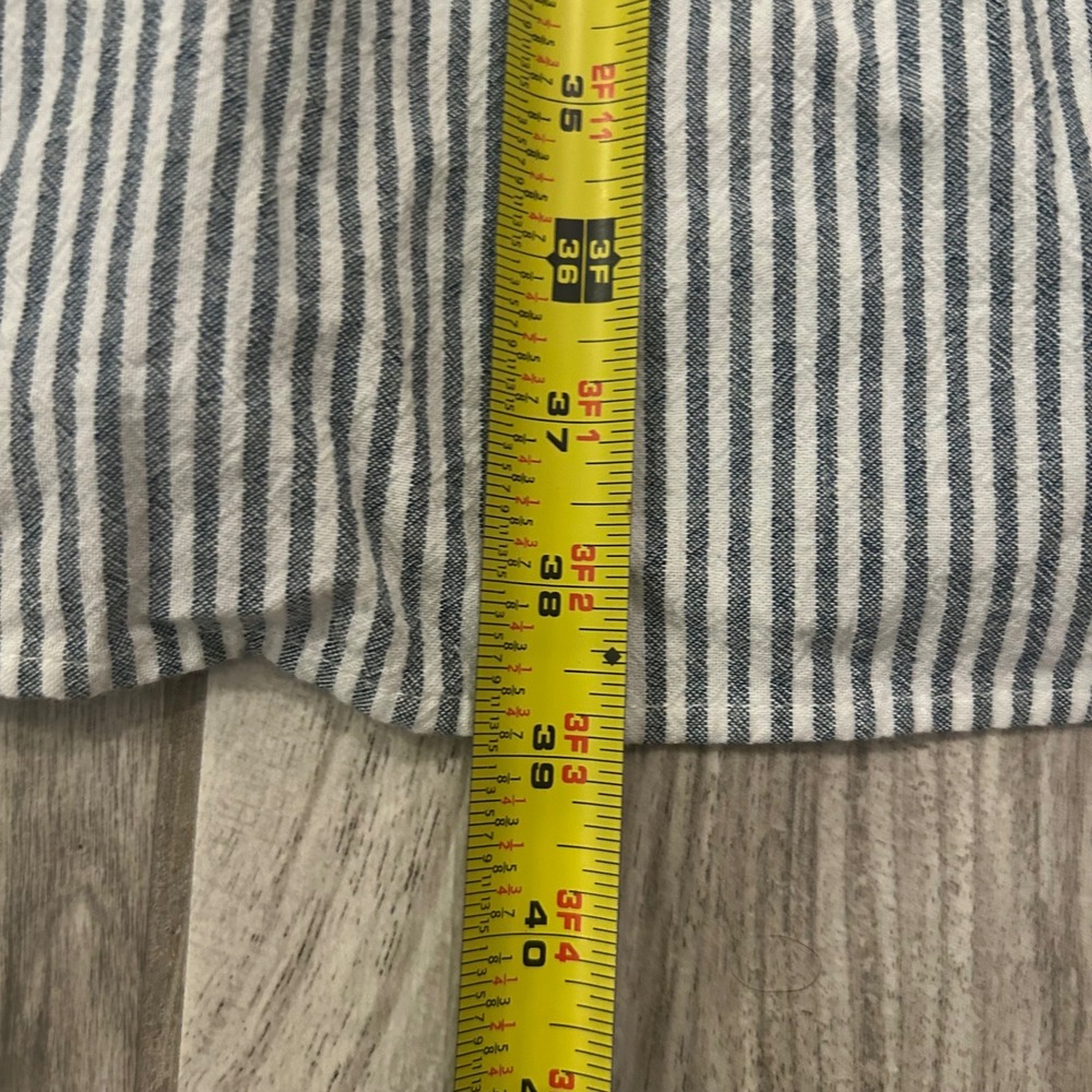 Universal Thread Cotton Sundress Small Blue White Stripe Ruffle Strap Tiers Midi - Picture 9 of 11